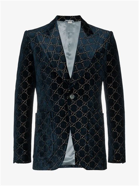 gucci blazer velvet|gucci blue blazer.